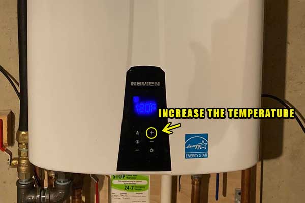 increase the navien water heater temperature