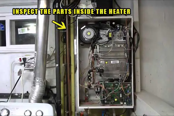 inspect the parts inside the heater 