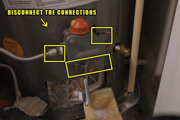 disconnect the gas valve connections