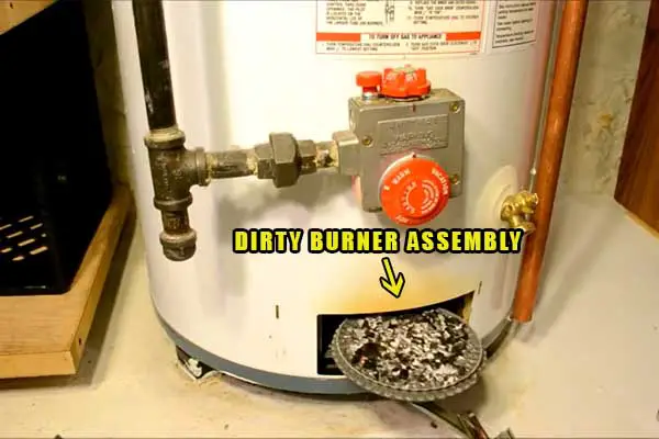 dirty burner assembly