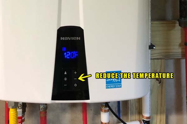 reduce the navien tankless water heater temperature