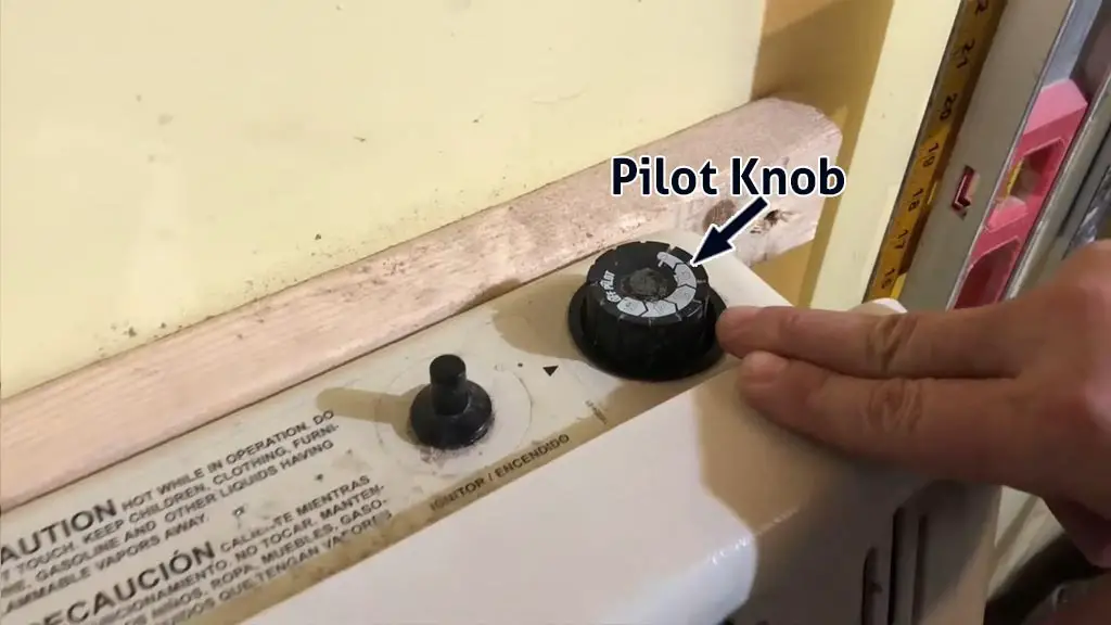 pilot knob of glo warm heater