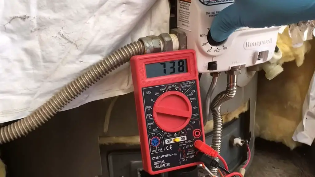 read the voltage output in Honeywell water heater