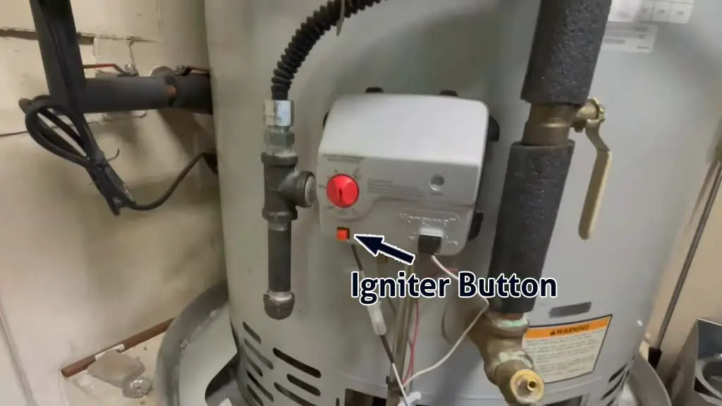 igniter button of Honeywell water heater
