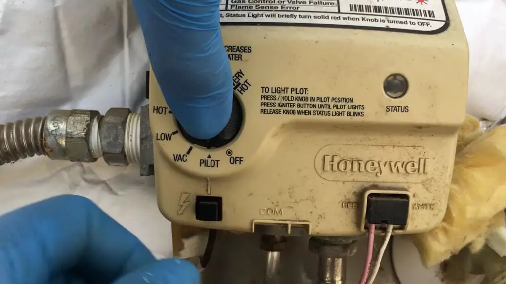 resetting the control valve in honeywell water heater